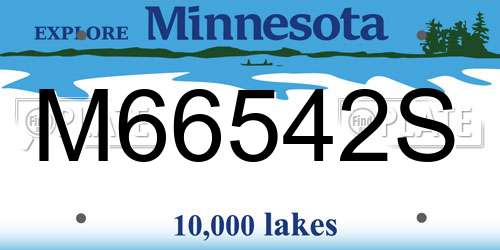 M66542S Minnesota License Plate