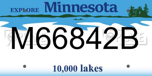 M66842B Minnesota License Plate