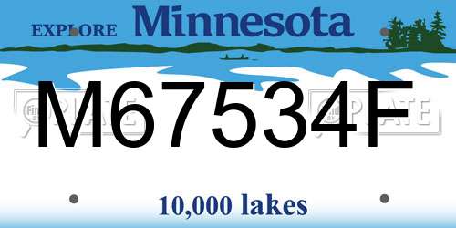 M67534F Minnesota License Plate