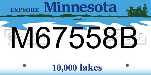 M67558B Minnesota License Plate