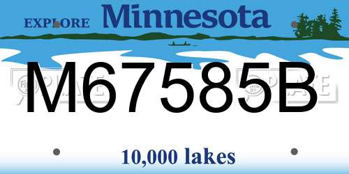 M67585B Minnesota License Plate
