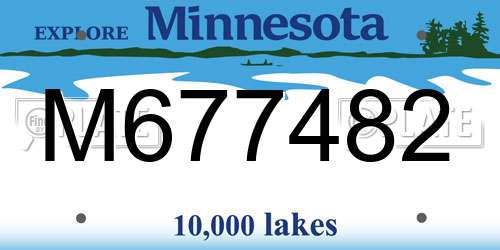 M677482 Minnesota License Plate
