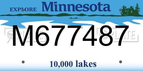 M677487 Minnesota License Plate