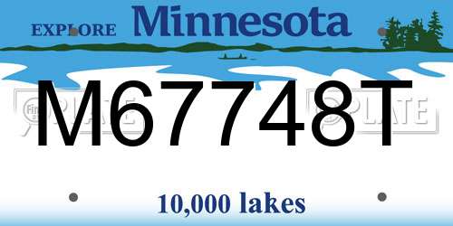 M67748T Minnesota License Plate