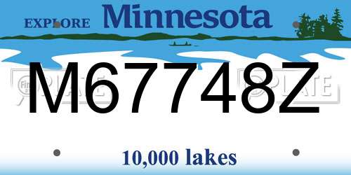 M67748Z Minnesota License Plate