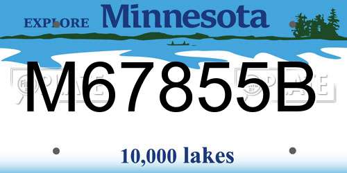 M67855B Minnesota License Plate