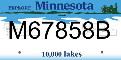 M67858B Minnesota License Plate