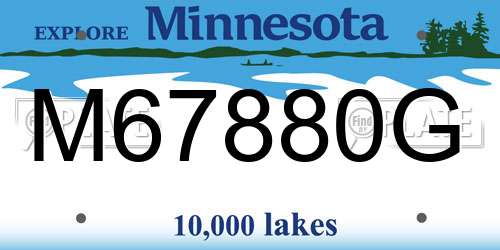 M67880G Minnesota License Plate