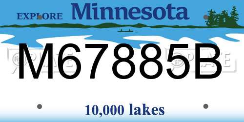 M67885B Minnesota License Plate
