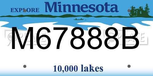 M67888B Minnesota License Plate
