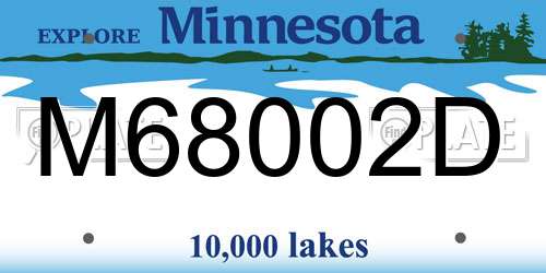 M68002D Minnesota License Plate
