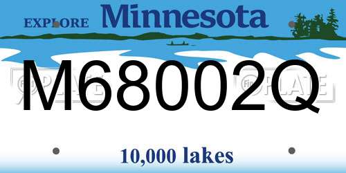 M68002Q Minnesota License Plate