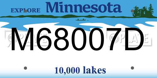 M68007D Minnesota License Plate