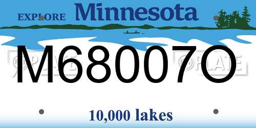 M68007O Minnesota License Plate