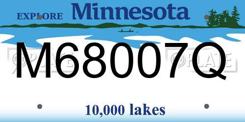 M68007Q Minnesota License Plate