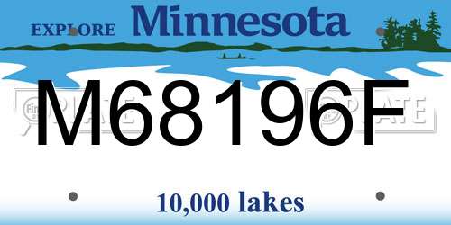M68196F Minnesota License Plate