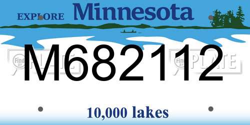 M682112 Minnesota License Plate