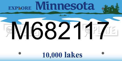 M682117 Minnesota License Plate