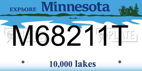 M68211T Minnesota License Plate