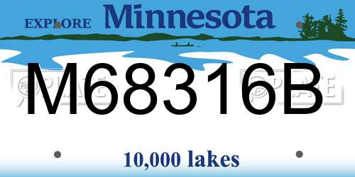 M68316B Minnesota License Plate