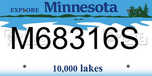 M68316S Minnesota License Plate
