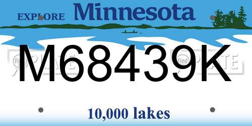M68439K Minnesota License Plate