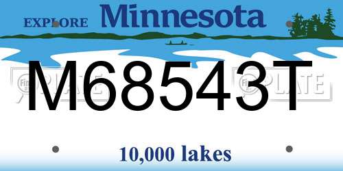 M68543T Minnesota License Plate