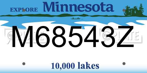 M68543Z Minnesota License Plate