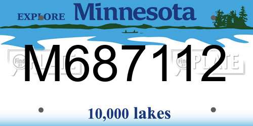 M687112 Minnesota License Plate