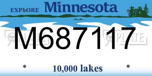 M687117 Minnesota License Plate