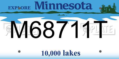M68711T Minnesota License Plate