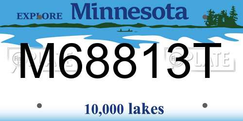 M68813T Minnesota License Plate