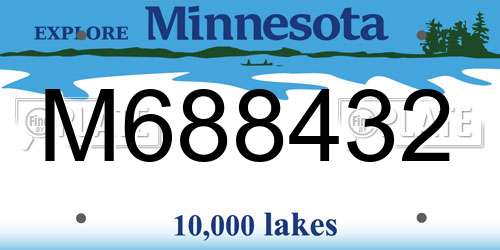 M688432 Minnesota License Plate