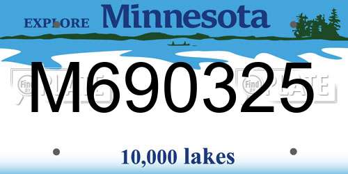 M690325 Minnesota License Plate