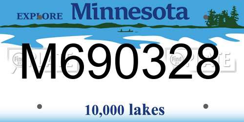M690328 Minnesota License Plate