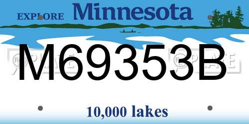M69353B Minnesota License Plate