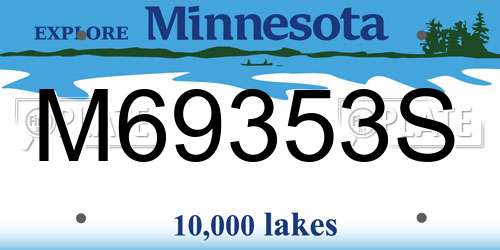 M69353S Minnesota License Plate