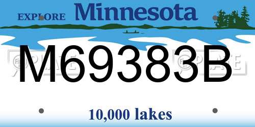 M69383B Minnesota License Plate