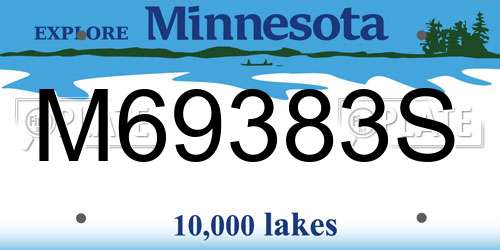 M69383S Minnesota License Plate