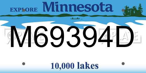 M69394D Minnesota License Plate