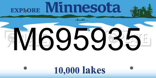 M695935 Minnesota License Plate