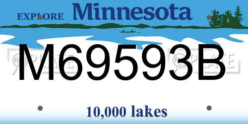 M69593B Minnesota License Plate