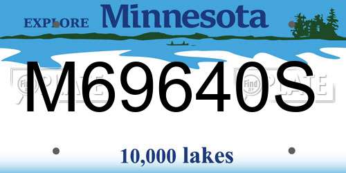 M69640S Minnesota License Plate