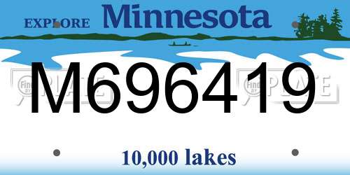 M696419 Minnesota License Plate
