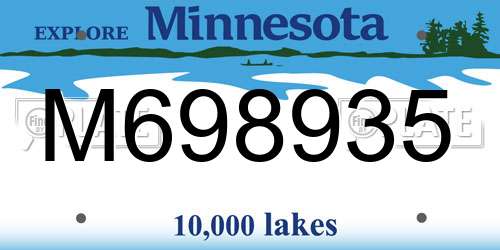M698935 Minnesota License Plate