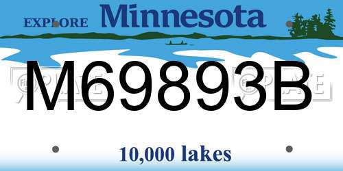 M69893B Minnesota License Plate
