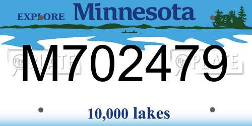 M702479 Minnesota License Plate