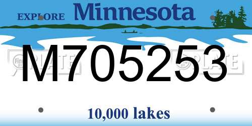 M705253 Minnesota License Plate