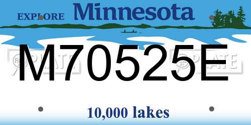 M70525E Minnesota License Plate