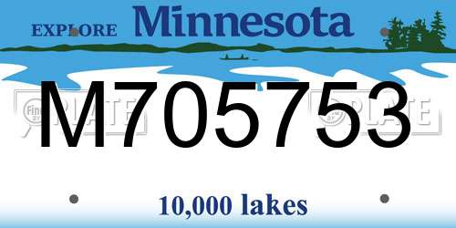 M705753 Minnesota License Plate